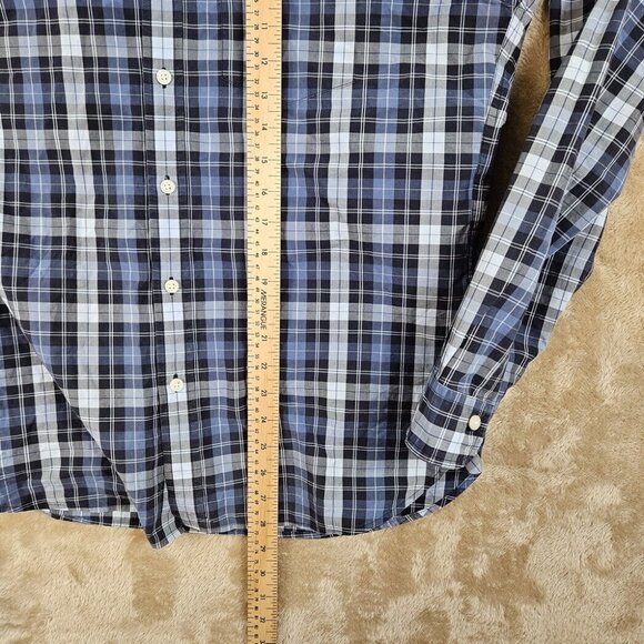 Brooks Brothers Button-Down Shirt Mens Sz L Blue Check Plaid Oxford Long Sleeve - Picture 6 of 10